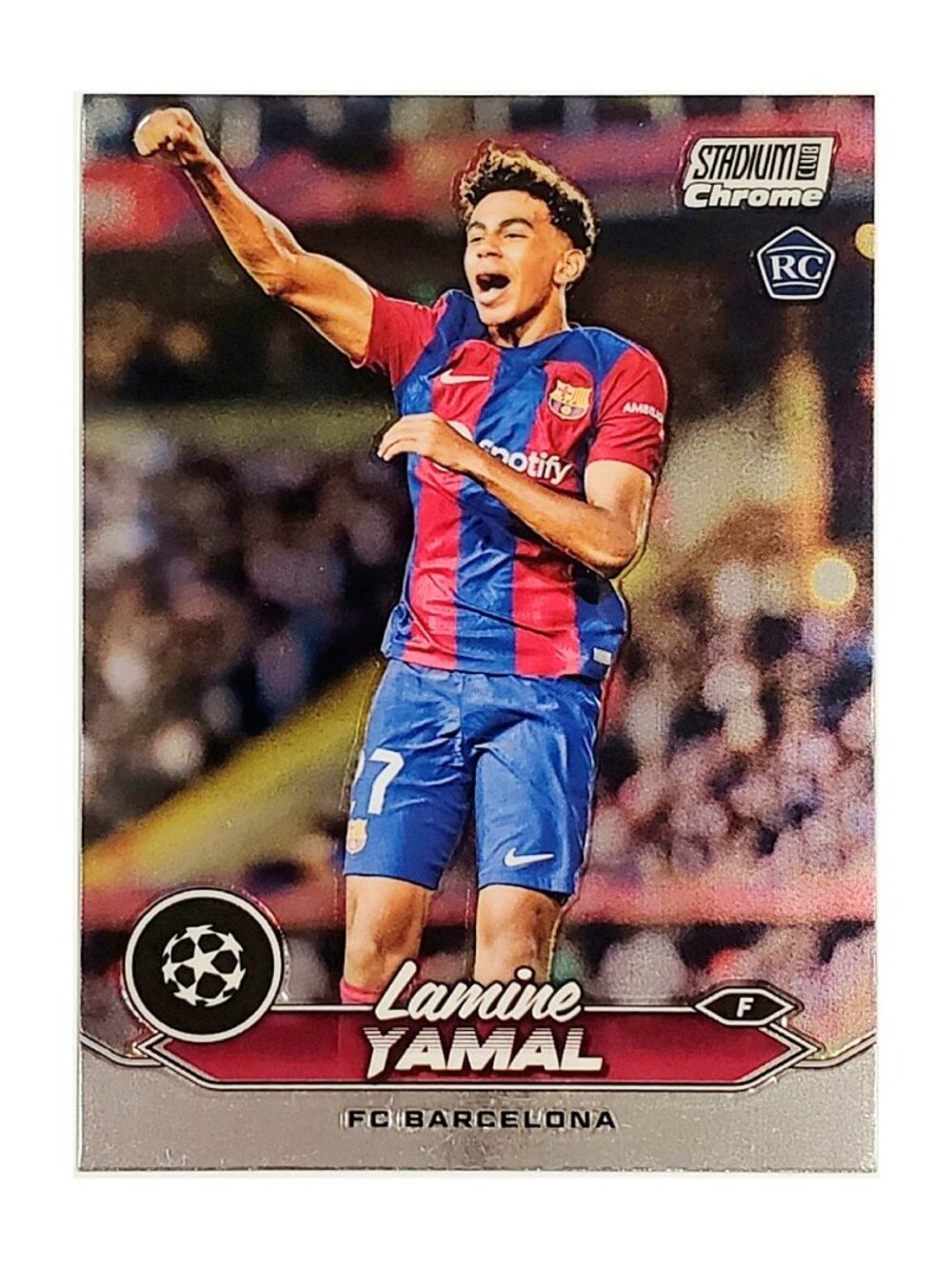 LAMINE YAMAL ROOKIE 2023-24 TOPPS STADIUM CLUB CHROME #27 SPAIN FC BARCELONA